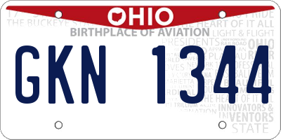 OH license plate GKN1344