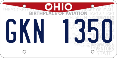 OH license plate GKN1350