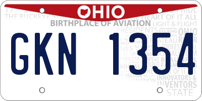OH license plate GKN1354