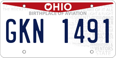 OH license plate GKN1491