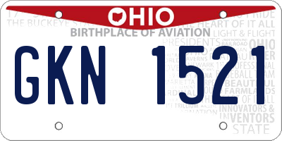 OH license plate GKN1521