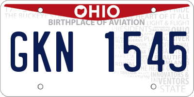 OH license plate GKN1545