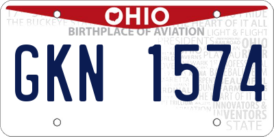 OH license plate GKN1574