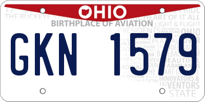 OH license plate GKN1579