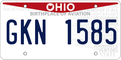 OH license plate GKN1585