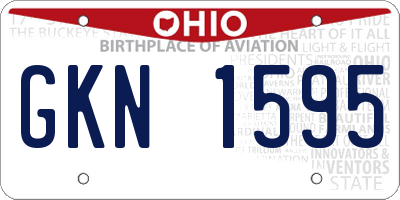 OH license plate GKN1595