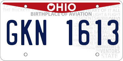 OH license plate GKN1613