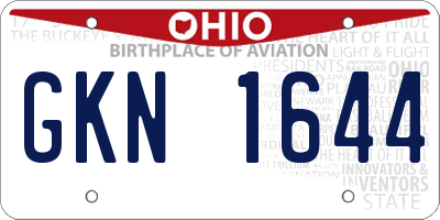 OH license plate GKN1644