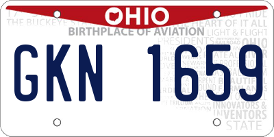 OH license plate GKN1659