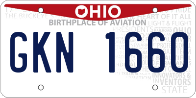 OH license plate GKN1660