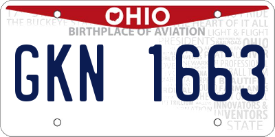 OH license plate GKN1663