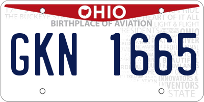 OH license plate GKN1665