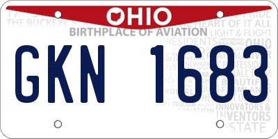 OH license plate GKN1683