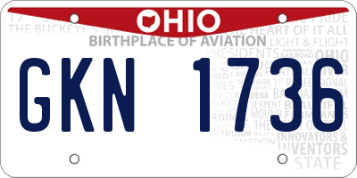 OH license plate GKN1736