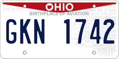 OH license plate GKN1742