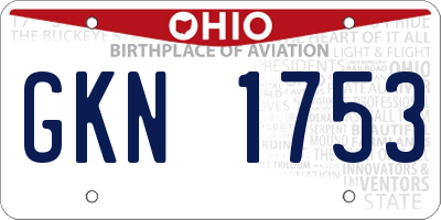 OH license plate GKN1753