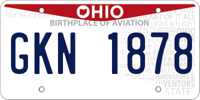 OH license plate GKN1878