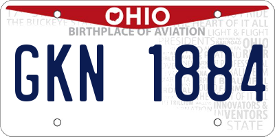 OH license plate GKN1884