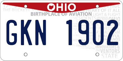 OH license plate GKN1902