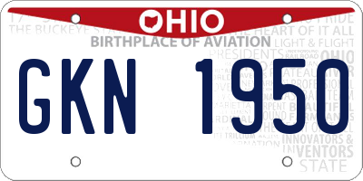OH license plate GKN1950