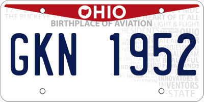 OH license plate GKN1952