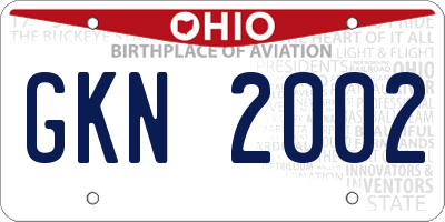 OH license plate GKN2002