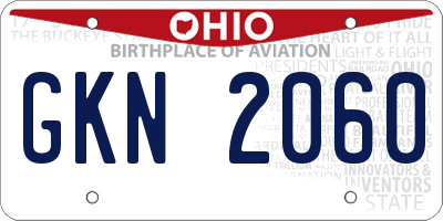 OH license plate GKN2060