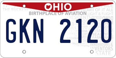 OH license plate GKN2120