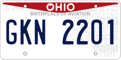 OH license plate GKN2201