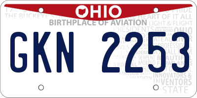 OH license plate GKN2253