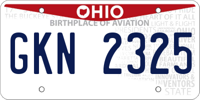OH license plate GKN2325