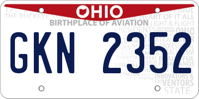 OH license plate GKN2352