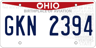 OH license plate GKN2394