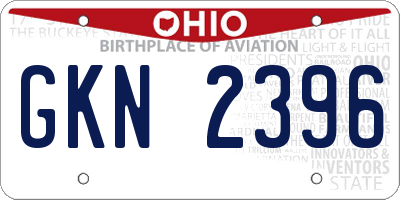 OH license plate GKN2396