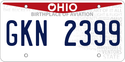 OH license plate GKN2399