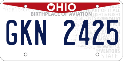 OH license plate GKN2425