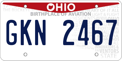 OH license plate GKN2467