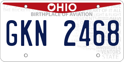OH license plate GKN2468