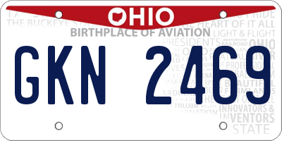 OH license plate GKN2469