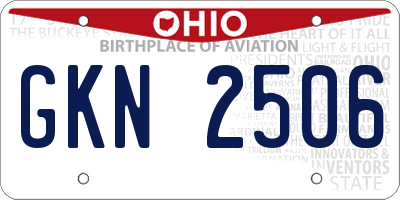 OH license plate GKN2506