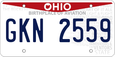 OH license plate GKN2559