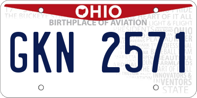 OH license plate GKN2571
