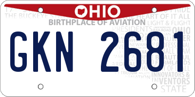 OH license plate GKN2681