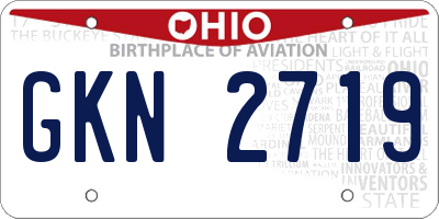 OH license plate GKN2719