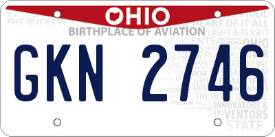 OH license plate GKN2746