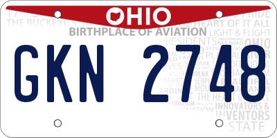 OH license plate GKN2748