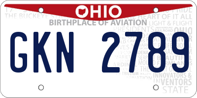OH license plate GKN2789