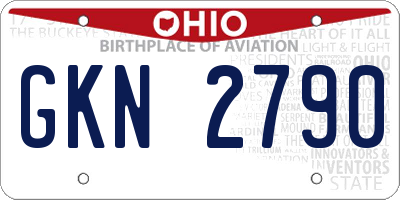 OH license plate GKN2790