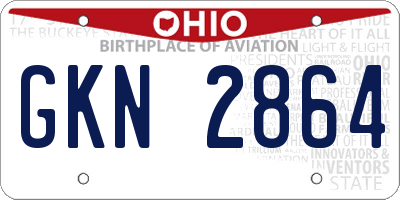 OH license plate GKN2864