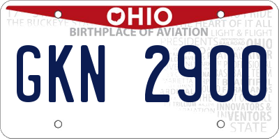 OH license plate GKN2900